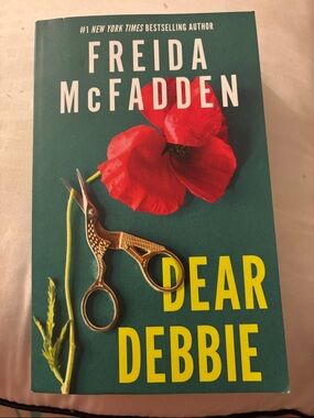 Dear Debbie by Freida McFadden - Teal Cover with Red Flower